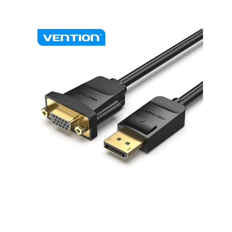 Vention HBSBB DisplayPort a VGA femmina - Placcato oro - Transizione HD - Nero