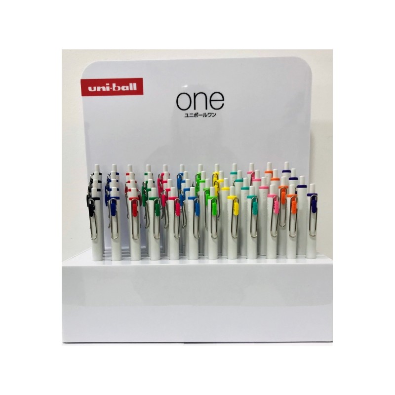 Uni-ball UMN-S-07 ONE Display di 48 penne a sfera a inchiostro liquido - Punta a sfera 0.7 mm - Scrittura ultra scorrevo
