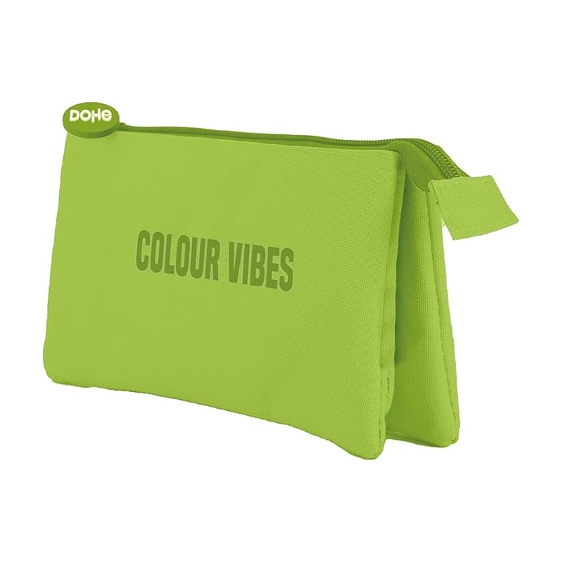 Borsa a tracolla tripla Dohe Colour Vibes - Chiusura a doppia zip con manico gommato - Verde lime