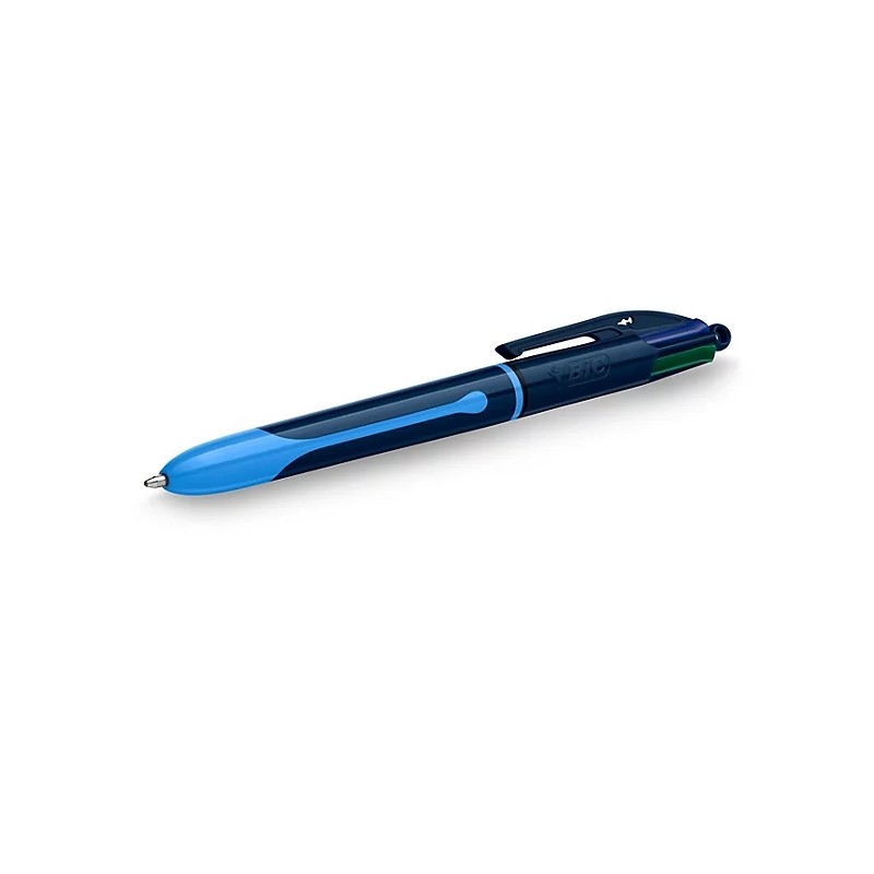 Penna a sfera retrattile Bic 4 colori Smooth Drop - Punta media da 1.0 mm - Scrittura più scorrevole del 40% - 4 colori