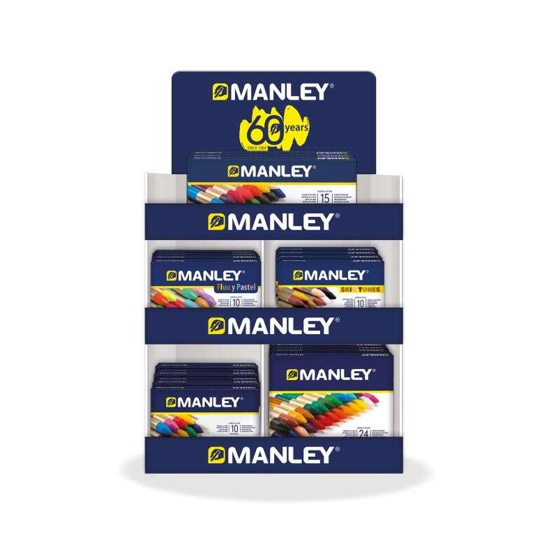 Display Manley di 40 confezioni assortite di pastelli morbidi - Linea liscia - Ampia varietà di tecniche e applicazioni