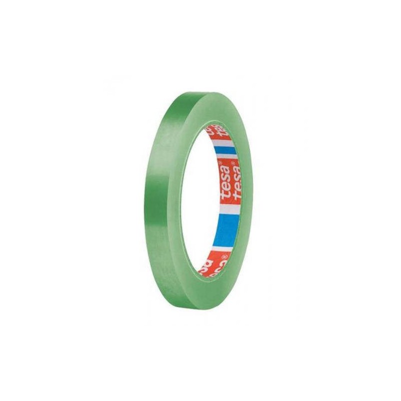 Tesa 60404 Nastro da imballaggio premium 12 mm x 66 metri - In SPVC - Adesivo in gomma naturale - Colore verde