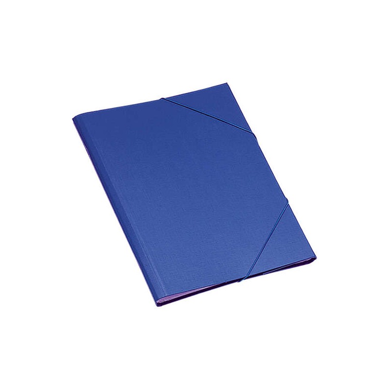 Cartella a 12 scomparti di Dohe - Formato Folio - Cartone laminato - Chiusura con fascette di gomma - Colore blu
