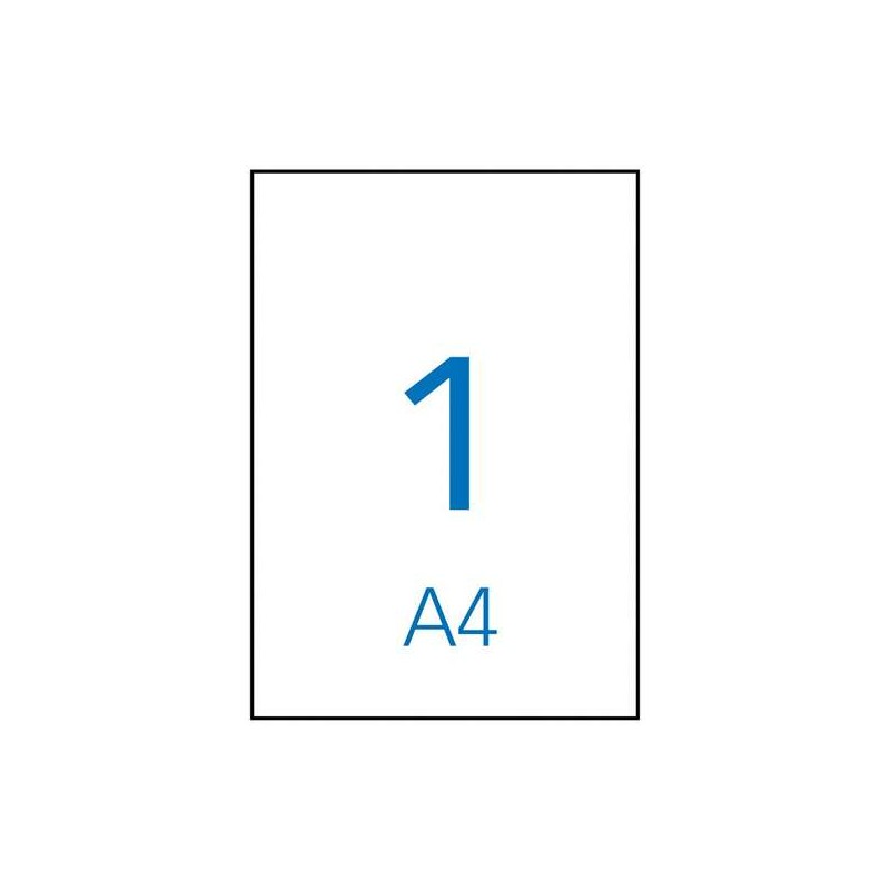 Apli Confezione da 500 etichette 210x297 mm - 500 fogli per 1 etichetta - Adesivo permanente - Bordi diritti - Bianco