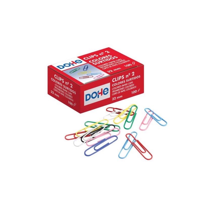 Dohe Clip in metallo plastificato - Numero 2 - Colori assortiti - Resistenti e durature