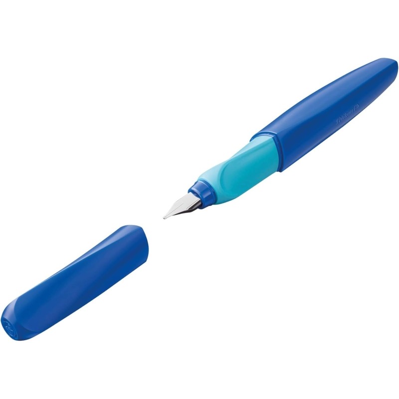Stilografica Pelikan Twist ricaricabile per la scuola - Pennino in acciaio inox punta M - Corpo blu (814737)