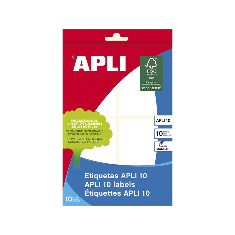 Etichette Apli 10 Bianco 50.0 x 70.0 mm 10 fogli