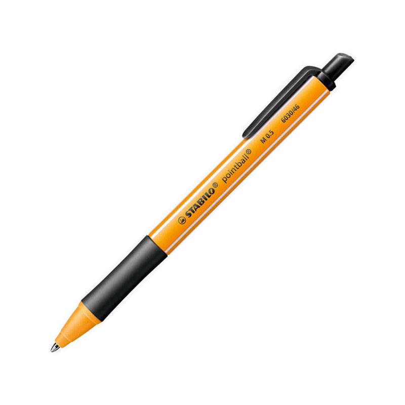 Penna a sfera retrattile Stabilo Pointball - Pennino da 1 mm - Inchiostro a base d'olio - Ricaricabile - 79% plastica ri