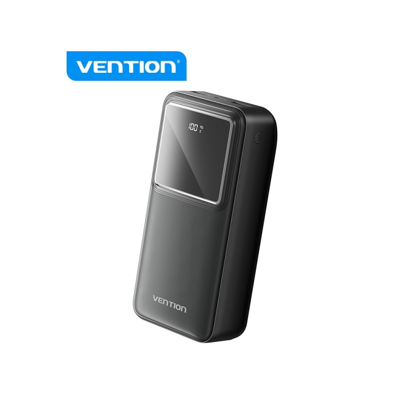 Vention Powerbank de Energia - 30000mAh - Carica rapida 22.5W - USB-C/USB-A - Display LED - Colore nero