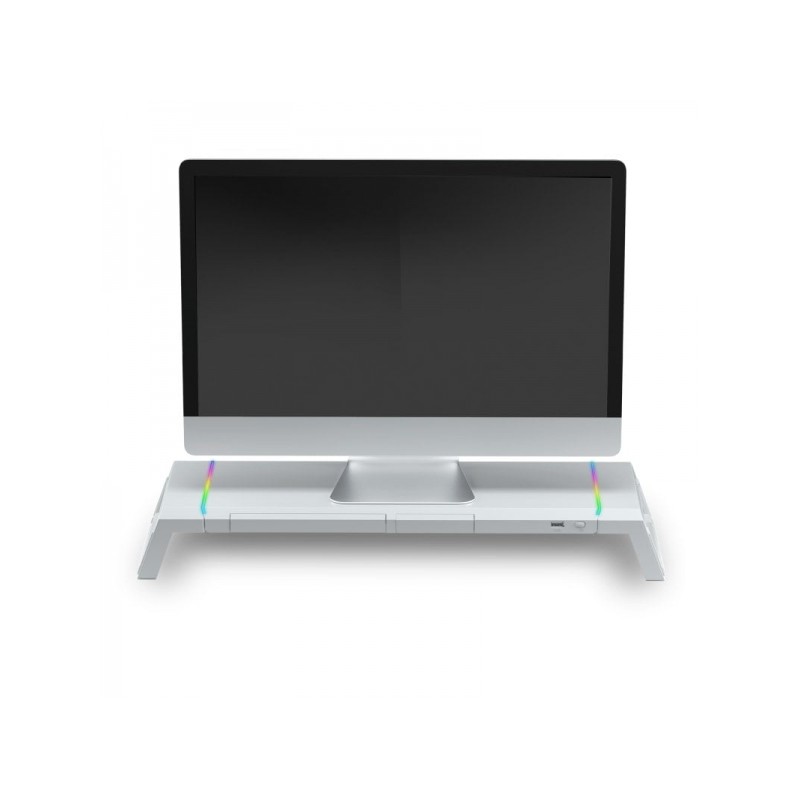 Mars Gaming MGS-ONE Supporto per monitor - Illuminazione CHROMA RGB - Dimensioni regolabili - Ergonomia ottimale - Conne
