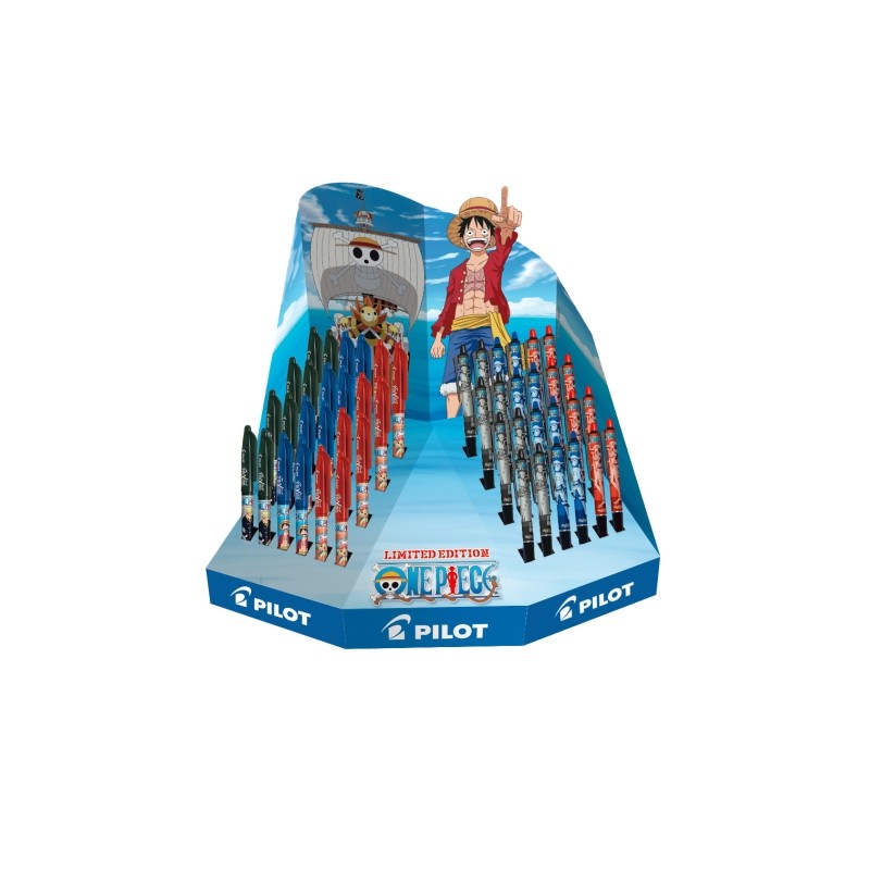 Pilot One Piece Display di 24 penne a sfera Frixion + 24 penne Frixion Ball Plus - Cancellabili - Ricaricabili - Colori 