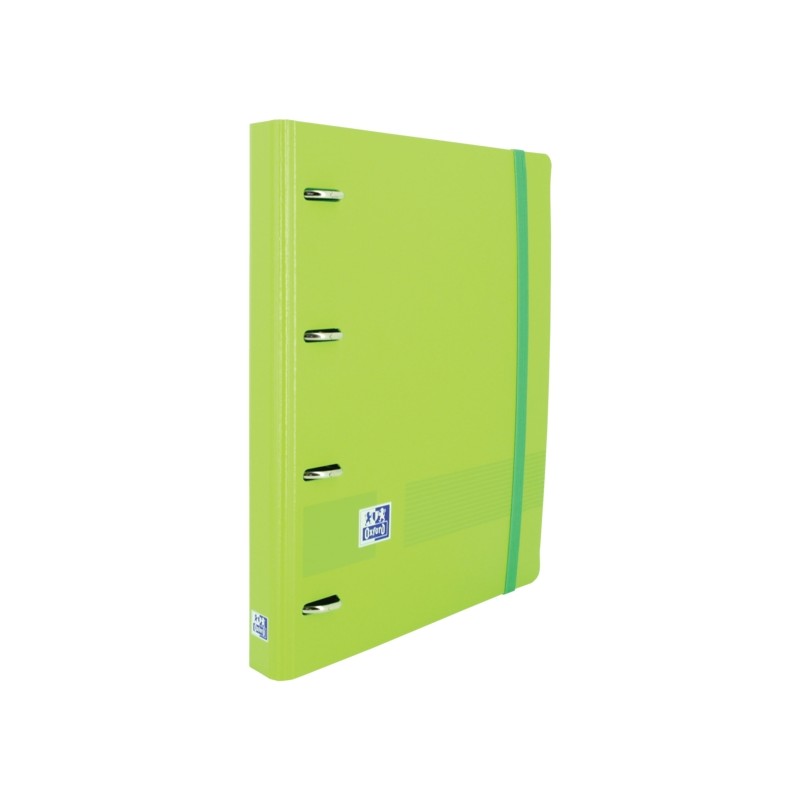 Raccoglitore europeo Oxford Live e Go A4+ in polistirolo - dorso 45 mm - anelli 4Dx35 mm - ricarica 5x5 - Colore verde