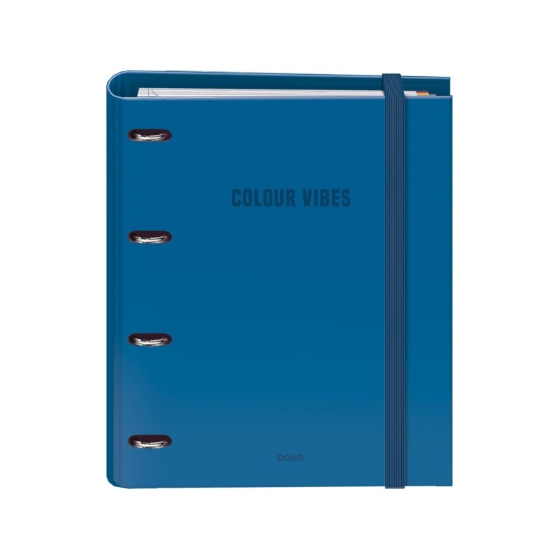 Dohe Colour Vibes Raccoglitore ad anelli misto a 4 anelli da 35 mm - Formato A4 - 4 divisori e busta in polipropilene - 