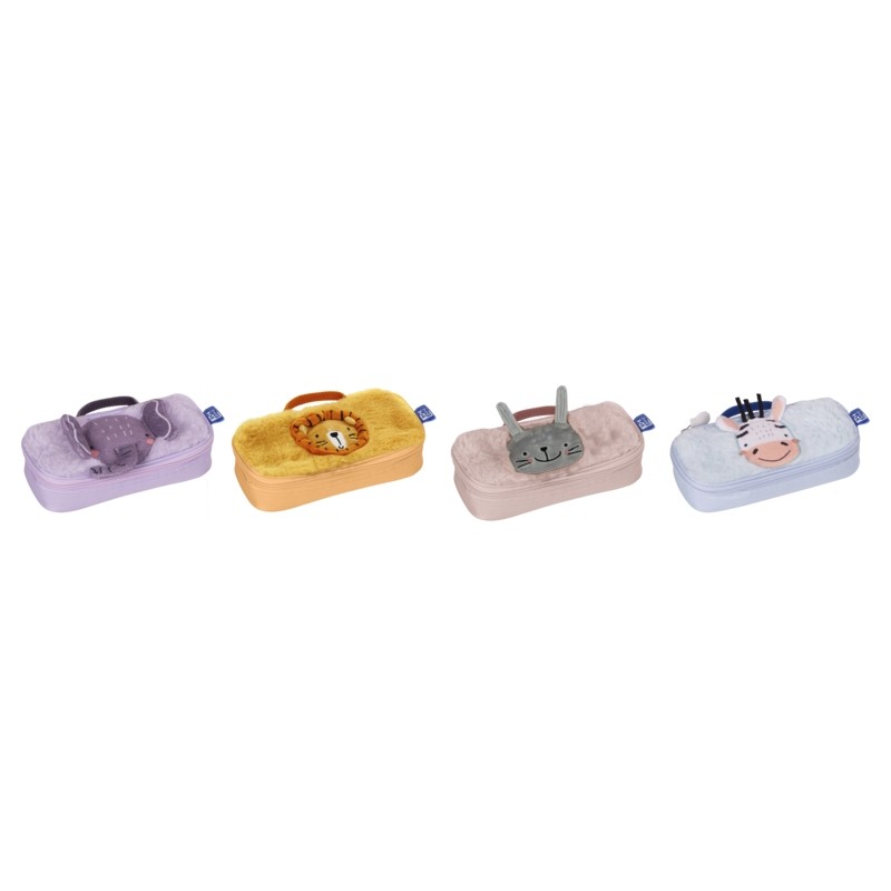 Valigetta di peluche Oxford Kids Soft Cuddly - 4 animali assortiti - Ideale per i bambini - Design divertente e colorato