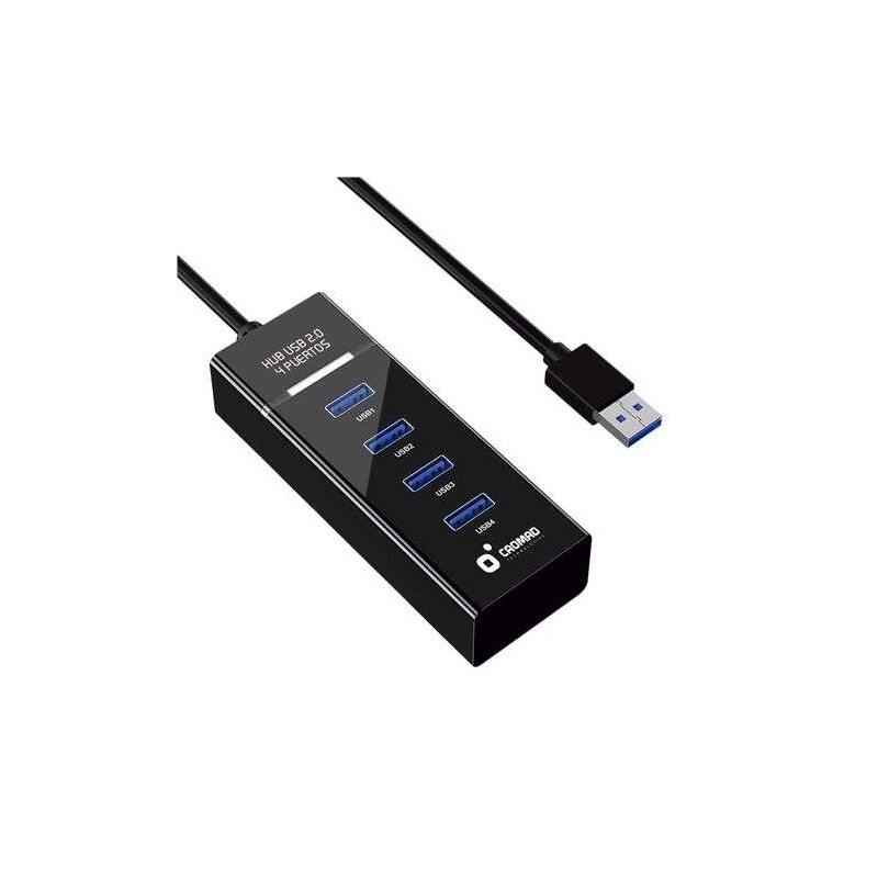 Cromad Cavo USB 2.0 - Lunghezza 30 cm - Indicatore LED - Velocità di trasferimento 480 Mbps - 4 porte - Nessuna install