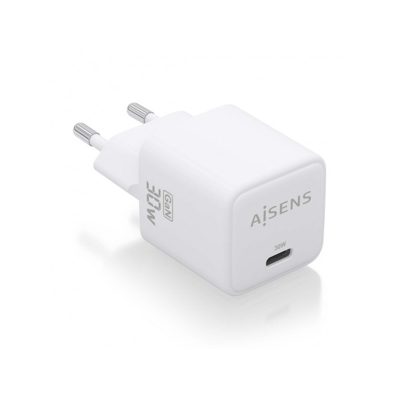 Caricabatterie Aisens USB-C 30W: Efficiente e sicuro - Tecnologia AI - Protocolli di ricarica multipli - Protezione da s