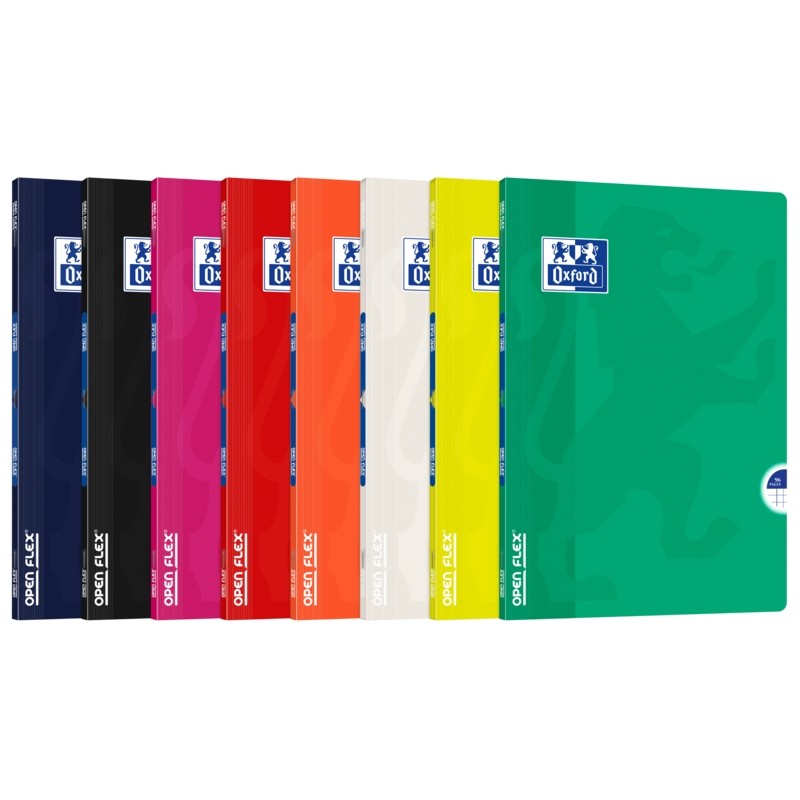 Oxford School Classic Openflex A4 - Copertina in plastica per uso intensivo - Taccuino con margine 5x5 - 48 fogli di car