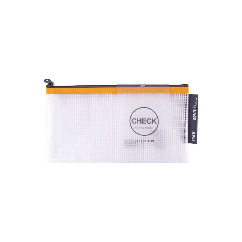 Apli Buste in gomma Eva trasparente - Formato assegni (230x130 mm) - Morbide. resistenti e durevoli - Chiusura a cernier