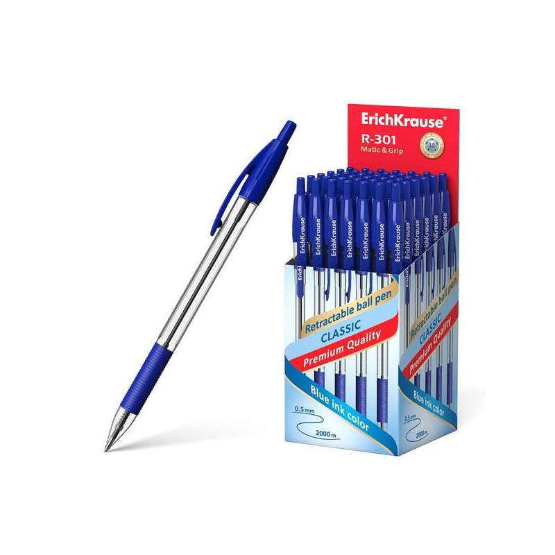 Erichkrause R-301 Classic MaticeGrip Penna a sfera retraibile punta 1.0 mm - tratto 0.5 mm - Impugnatura Grip - Inchiost