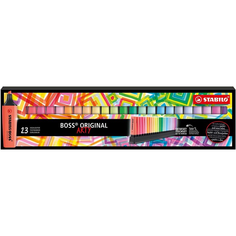 Stabilo Boss Arty Line Confezione da 23 evidenziatori - Linea da 2 a 5 mm - Ricaricabili - Inchiostro a base d'acqua - C