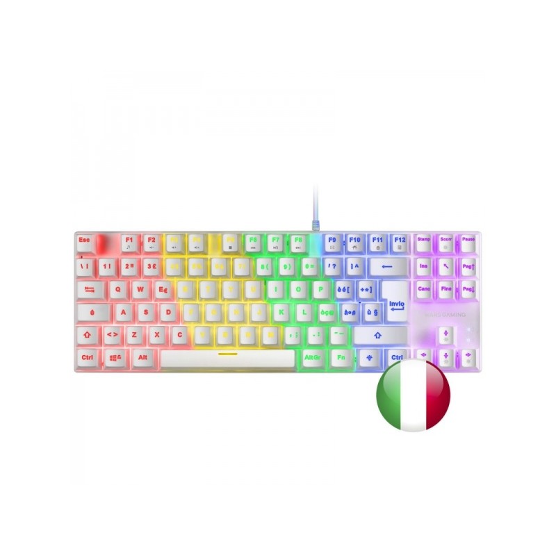 Tastiera meccanica da gioco Mars Gaming MK80 - TKL compatta - Illuminazione RGB - Tasti indelebili - Interruttori antipo