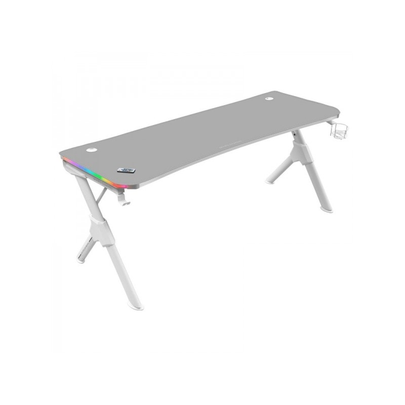 Mars Gaming MGDXLRGB Gaming Table - Illuminazione ARGB 3D - Spazio per 3 monitor - Struttura in acciaio e fibra di carbo