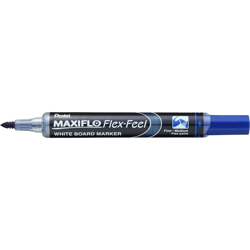 Penna per lavagna Pentel Maxiflo Flex-Feel - Punta flessibile da 4.6 mm - Tratto da 1 a 5 mm - Erogazione a pistone - Co