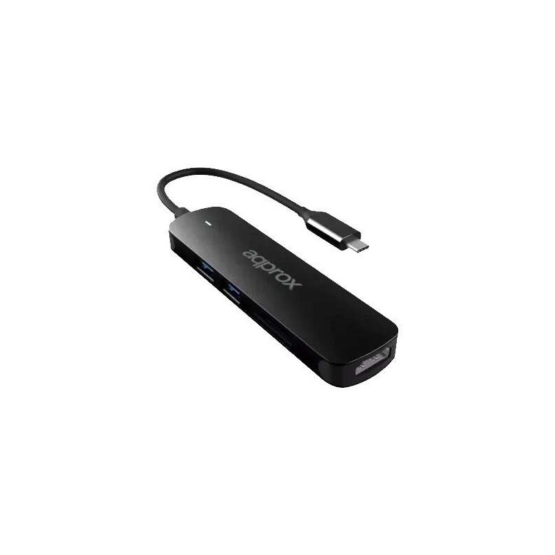 Hub USB-C 5 in 1 con 2 porte USB 3.0. 1 porta HDMI 4K/30Hz e lettore SD/MicroSD - Velocità fino a 5Gbps - Custodia in a