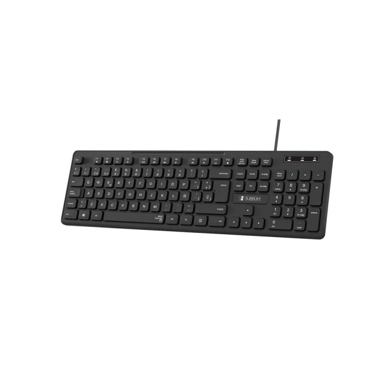 Subblim Slim Silent Business Keyboard con cavo USB - Design ergonomico e tasti piatti a basso profilo - Resistente al ve