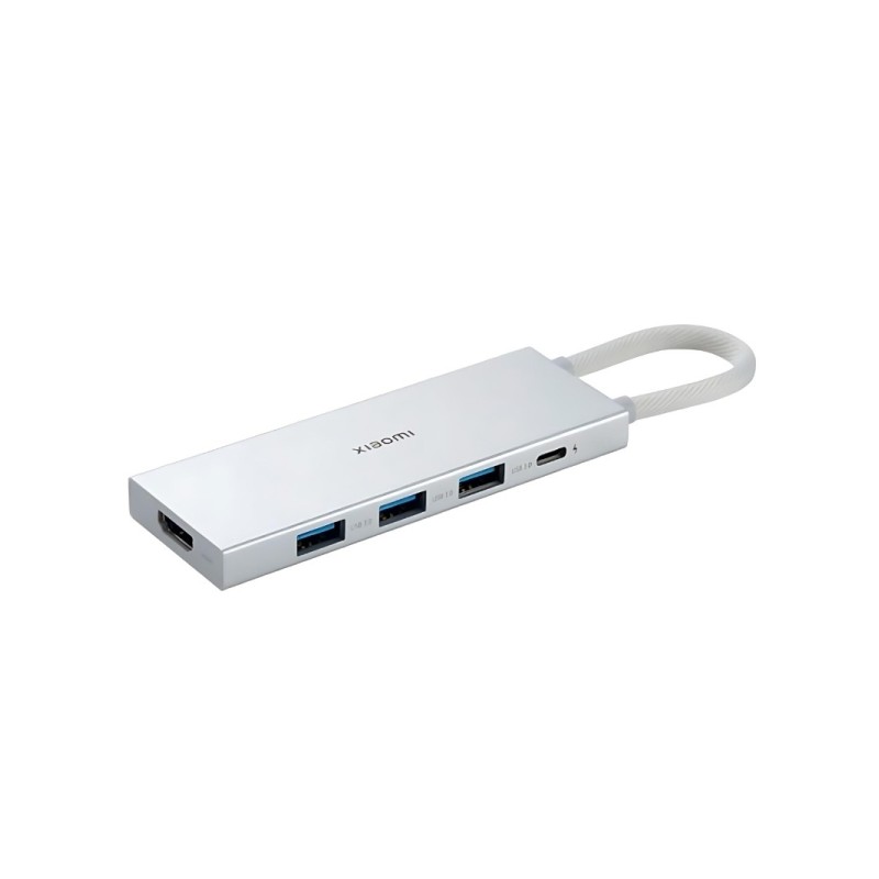 Hub USB-C Xiaomi 5 in 1 con 3x USB-A 3.0. 1x USB-C a ricarica rapida fino a 100W. 1x HDMI - Alloggiamento in alluminio
