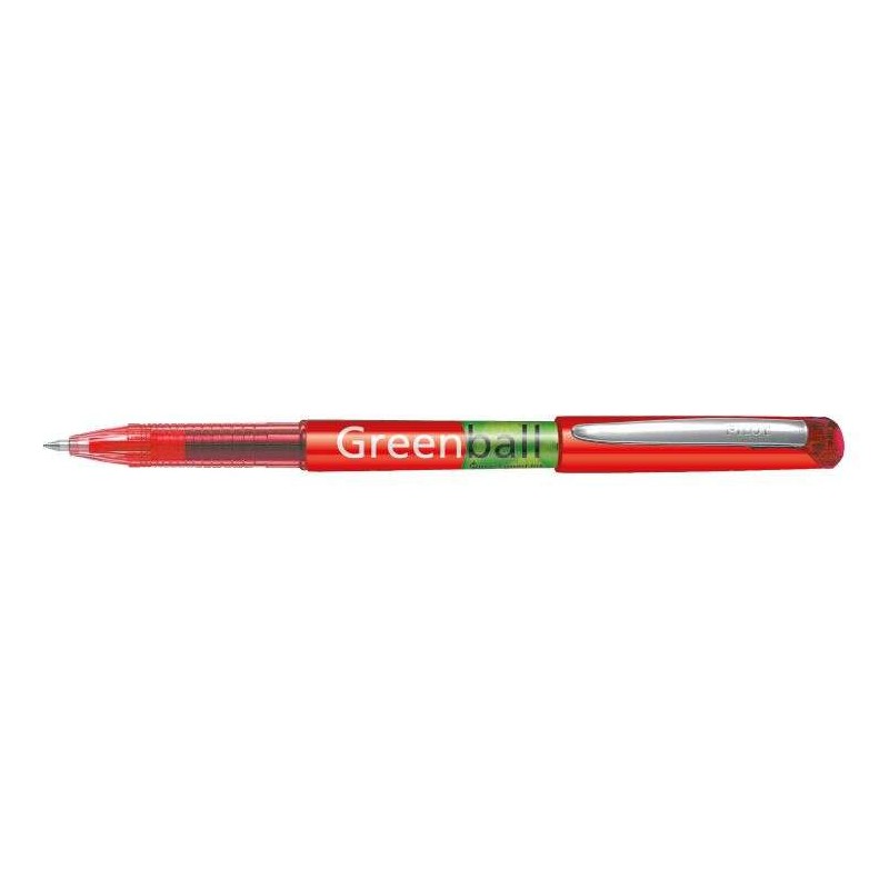 Penna a sfera a inchiostro liquido Greenball - Ricaricabile - Realizzata in plastica riciclata - Punta media 0.7 mm - Tr