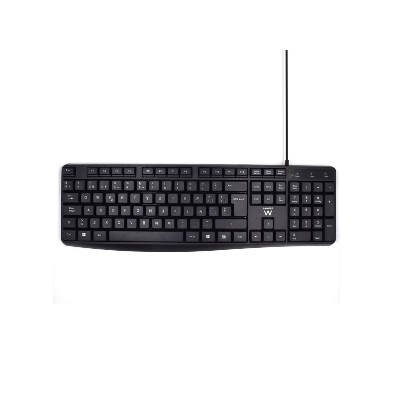 Tastiera da ufficio cablata Ewent - 104 tasti - Cavo USB-A da 1.35 m - Nero