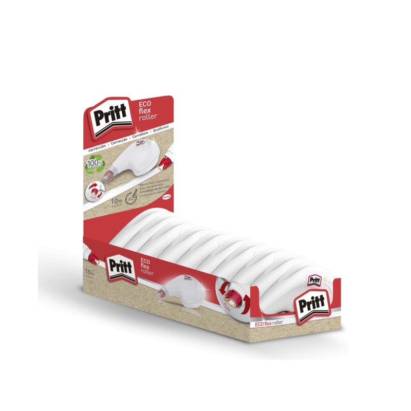 Nastro correttore Pritt Eco Flex Roller 4.2 mm x 10 m - Nastro riciclabile - Correzioni precise - Applicazione ergonomic