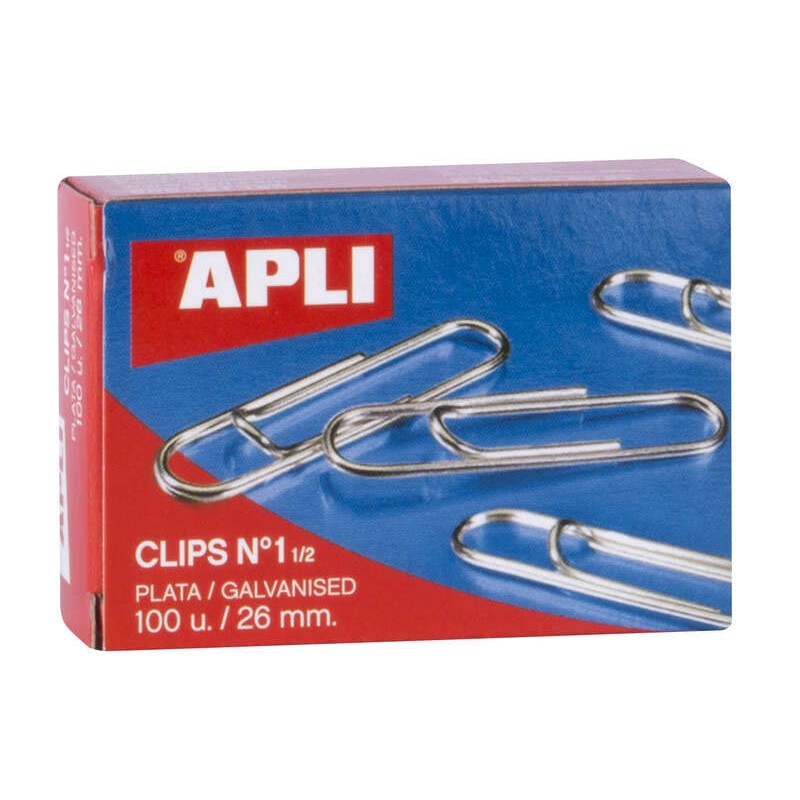 Apli Pinze per fili n. 1½ - 26 mm - Finitura galvanizzata argento - 100 pezzi per scatola - Organizzazione perfetta