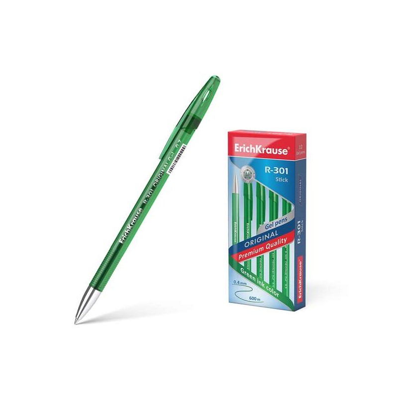 Penna a sfera originale a inchiostro gel Erichkrause R-301 - Pennino 0.5 mm - Linea 0.4 mm - Fusto traslucido colorato -
