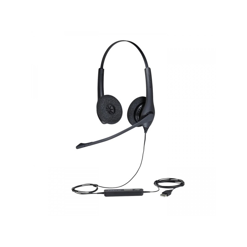 Jabra BIZ 1500 Duo USB Cuffie pieghevoli - Cancellazione del rumore - Archetto regolabile - Controlli sul cavo - Cavo da