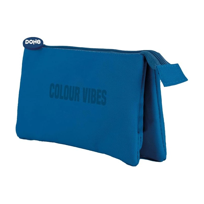 Marsupio triplo Dohe Colour Vibes - Chiusura a doppia zip con tirante gommato - Blu