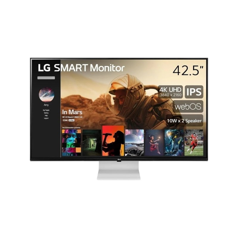 LG Smart Monitor 42.5 LED IPS UHD 4K HDR 10 - WebOS. HDMI. USB-C - Altoparlanti - VESA 100x100
