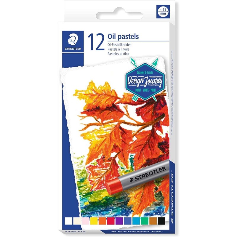 Staedtler Oil Pastels 2420 Confezione da 12 pastelli morbidi - Resistenti allo strappo - Estremamente brillanti - Colori