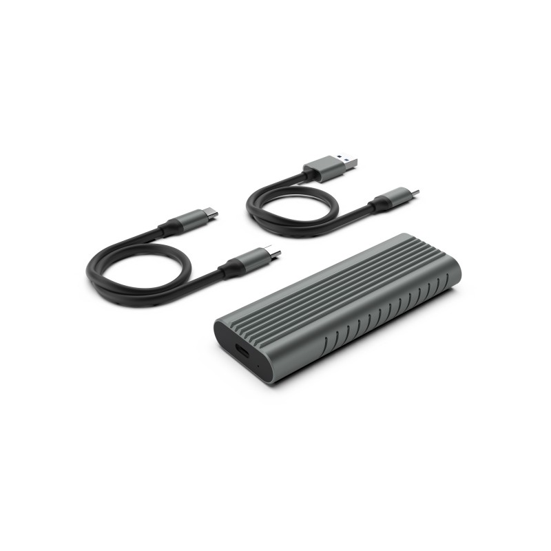Involucro esterno USB 3.2 di Ewent - SSD USB-C senza viti - Cavo USB C-C e USB C-A - Colore grigio
