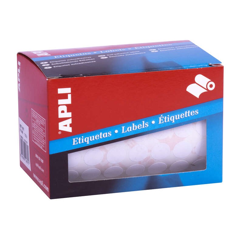Rotolo di etichette bianche permanenti Apli Ø 13.0 mm