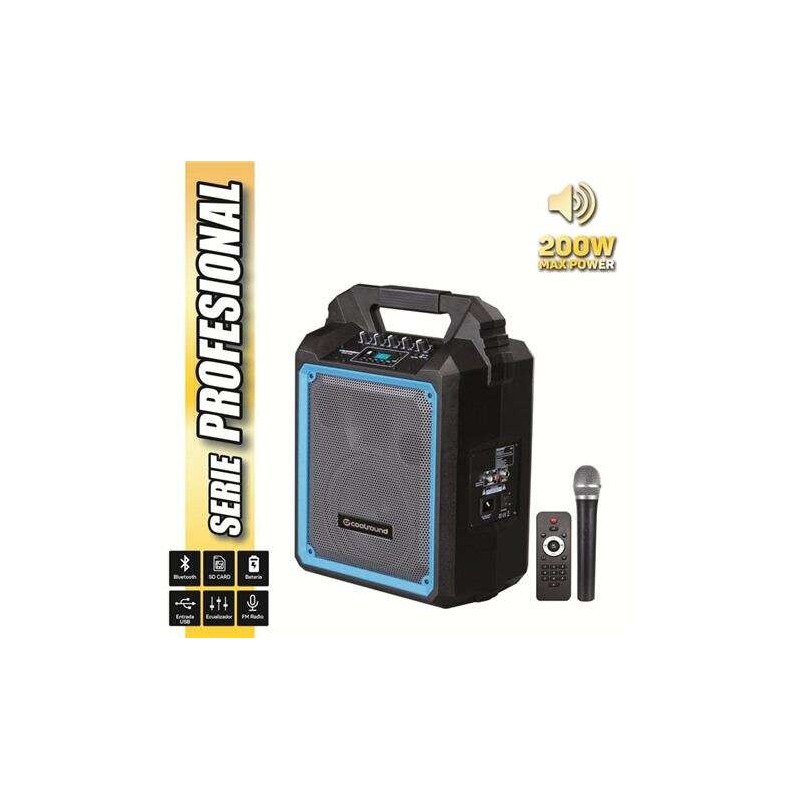 Coolsound Pro 200 Altoparlante autoalimentato Bluetooth 200W 6.5 60W RMS con batteria - USB. SD. Ingresso Mic. Jack 6.3 