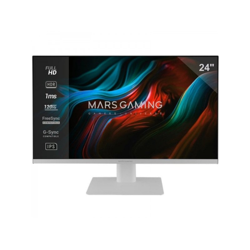 Monitor da gioco Mars Gaming MV-24 FAST-IPS - 24 Full HD - 1ms - 120Hz - HDR10 - FreeSync e G-Sync - Connettività HDMI/
