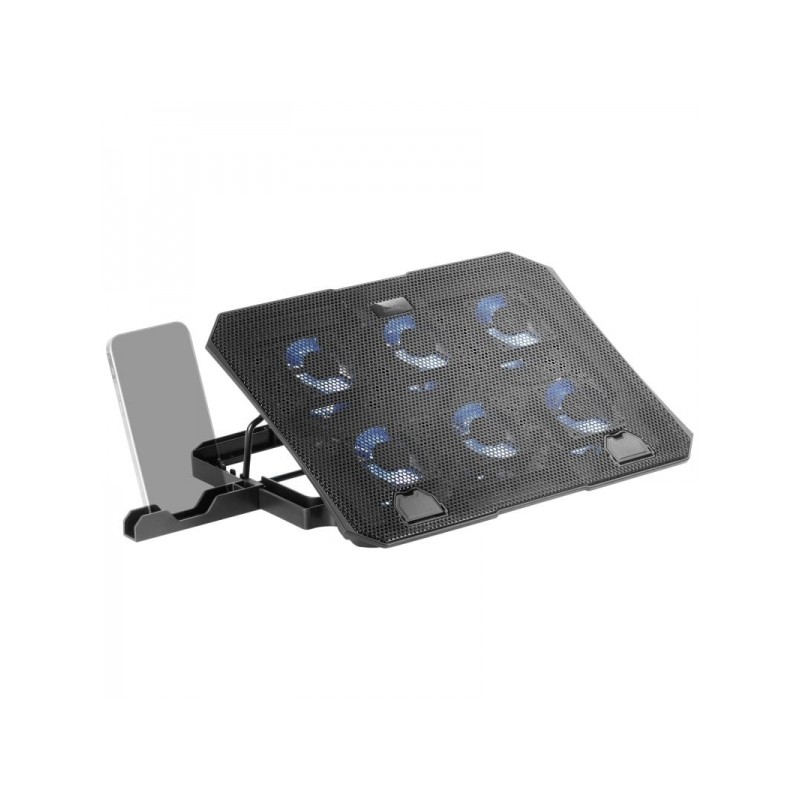 Mars Gaming MNBC23 Base di raffreddamento - 6 ventole a LED blu - Supporto regolabile - Telaio resistente - Supporto per