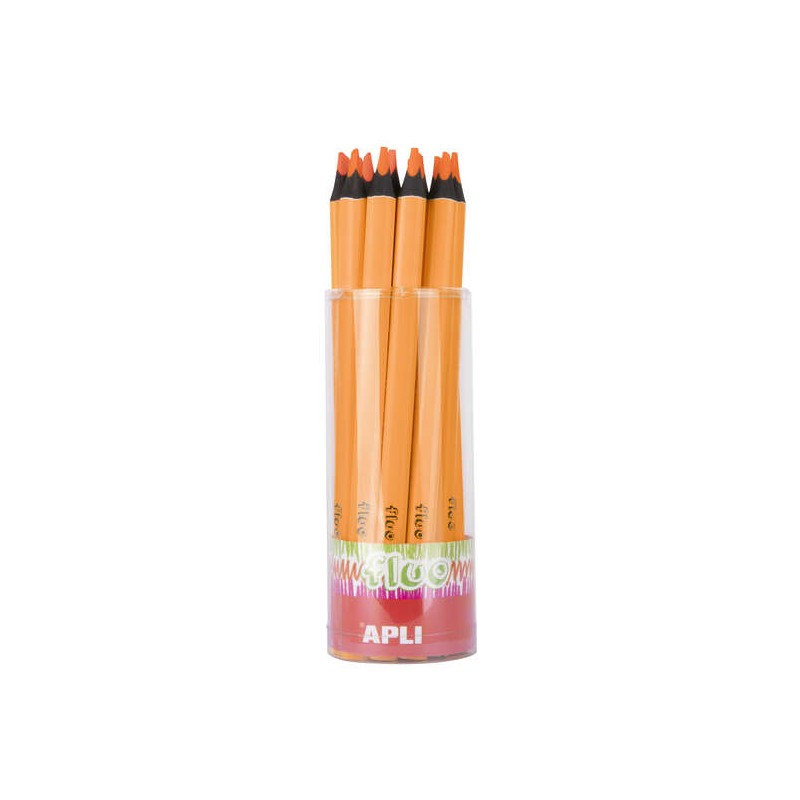 Matita Apli Jumbo Fluor Triangolare 5 mm di spessore - Migliore impugnatura e maggiore copertura - Colore arancione fluo