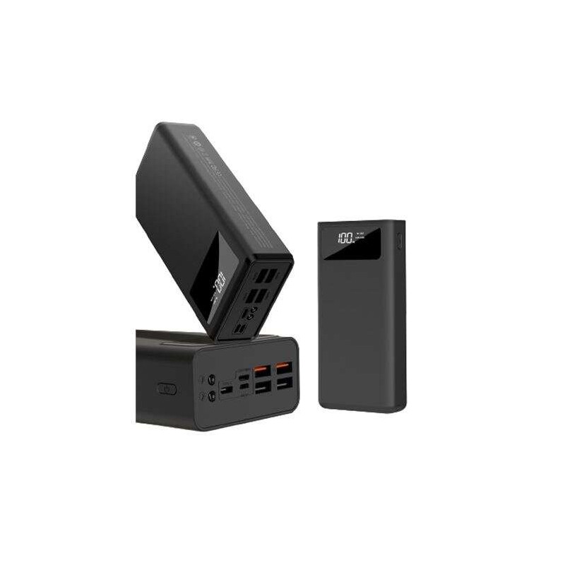 XO PR123 Powerbank 30000mAh - Funzione torcia - 4 uscite USB-A - Ingressi MicroUSB. USB-C e Lightning - Display LCD - Ri