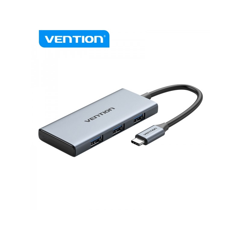 Vention Docking Station 6 in 1 da USB-C a HDMI 4K/3xUSB 3.0/lettore SD/MicroSD - 0.15 m - Colore grigio