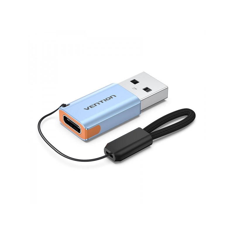 Vention Adattatore da USB 3.1 maschio a USB-C femmina con cordino - Grigio alluminio