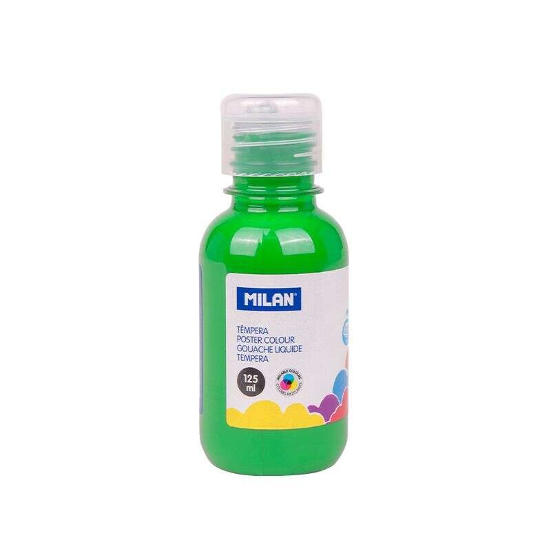 Milano Bottiglia di tempera da 125 ml - Tappo dosatore - Asciugatura rapida - Miscelabile - Colore verde chiaro