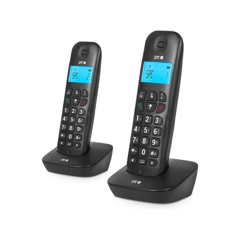 Telefono cordless SPC Air Pro Duo - Display retroilluminato 35x22 mm - ID chiamante - Connessione alla rete telefonica -